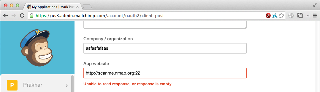 SSRF/XSPA in MailChimp